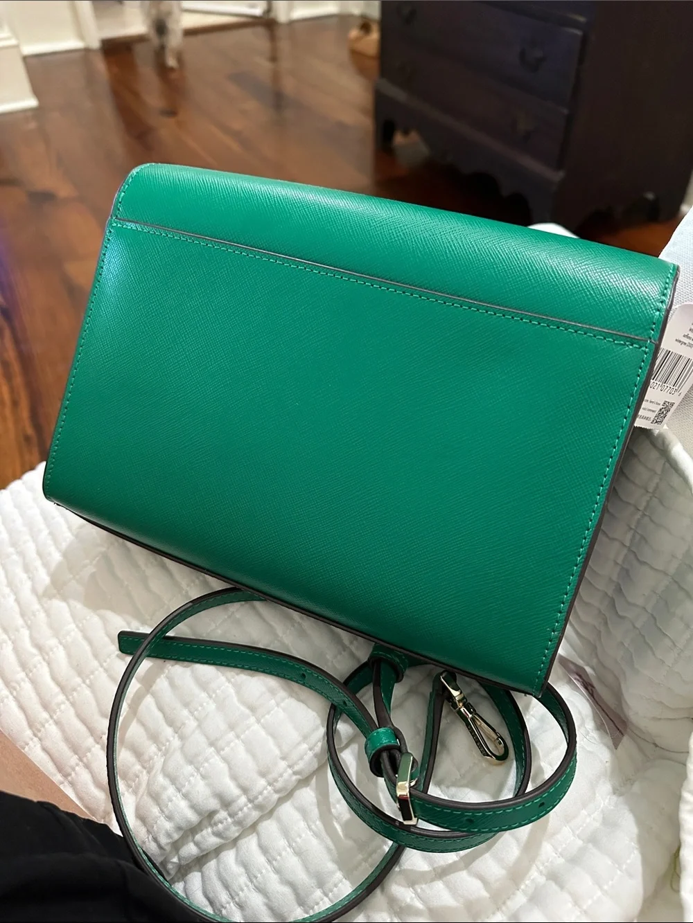 kate spade Emerald Green Saffiano Leather Chain Crossbody